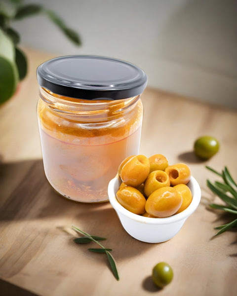Pitted Queen Olives in Paprika & Garlic