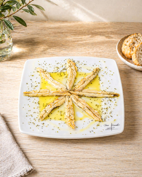 Premium Cantabrian White Anchovies from Casa Manolo, Spanish deli product for tapas boards or pairings