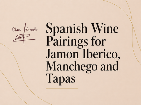 Spanish wine pairings with tapas for Jamon Iberico, Manchego and Tapas.