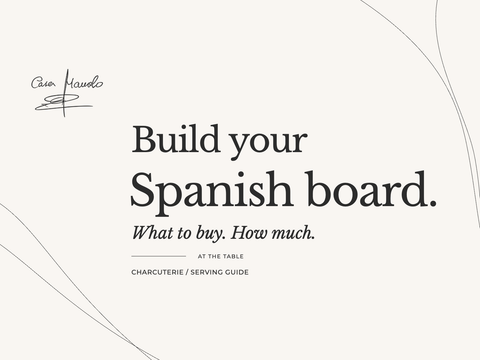 Build your Spanish board. What to buy. How much. charcuterie, serving guide. Casa Manolo guide.