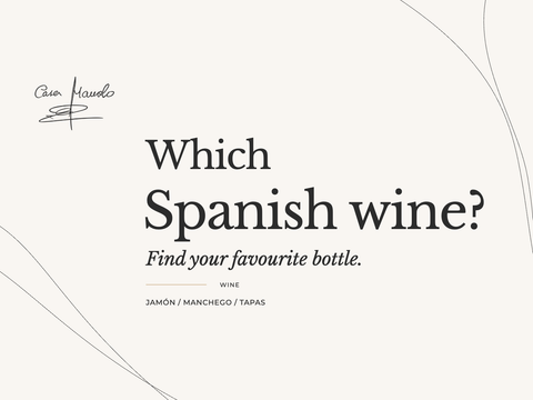 Which Spanish wine? Find your favourite bottle. jamón, manchego, tapas. Casa Manolo guide.