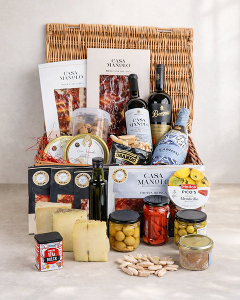 Spanish hampers collection from Casa Manolo, premium food gifts for UK delivery