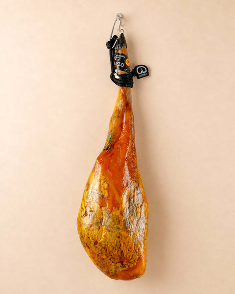 100% Pata Negra Ham from Casa Manolo, premium Spanish cured ham prepared for easy serving.