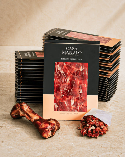 Iberico Bellota Master Hand Sliced Whole Leg Set · 35 Packs, Bone & Cubes