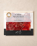 Cecina de León Slices 100g from Casa Manolo, Spanish charcuterie ready for tapas boards and sharing
