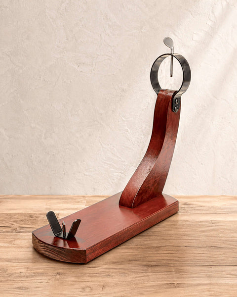 Chrome Ham Holder from Casa Manolo, ham carving stand for stable home serving