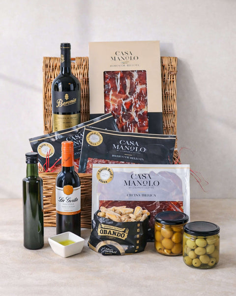 Iberian Tasting Hamper from Casa Manolo, premium Spanish food gift set for hosting or gifting
