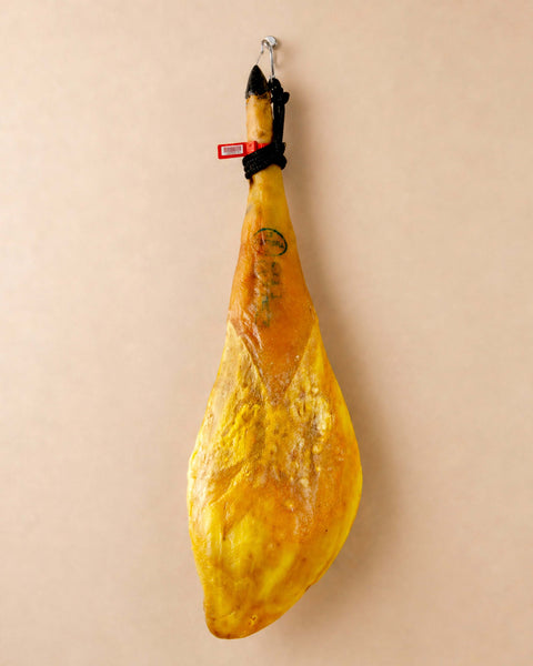 Iberico Bellota Ham from Casa Manolo, premium Spanish cured ham prepared for easy serving