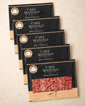 Iberico Bellota Salchichon Slices - 5 Pack from Casa Manolo, premium Spanish food gift set for hosting or gifting