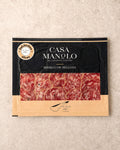Iberico Bellota Salchichon Slices 100g from Casa Manolo, Spanish charcuterie ready for tapas boards and sharing