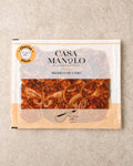 Iberico Cebo Chorizo Slices 100g from Casa Manolo, Spanish charcuterie ready for tapas boards and sharing