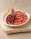 Iberico Cebo Salchichon Whole 325g from Casa Manolo, Spanish charcuterie ready for tapas boards and sharing