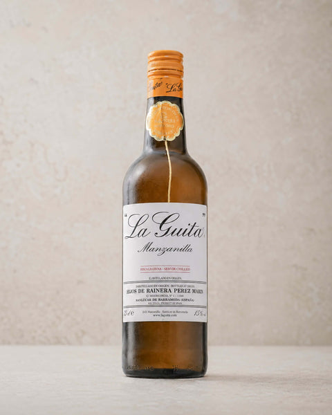Manzanilla La Guita Sherry (37.5cl) from Casa Manolo, Spanish wine selection presented for gifting or pairing