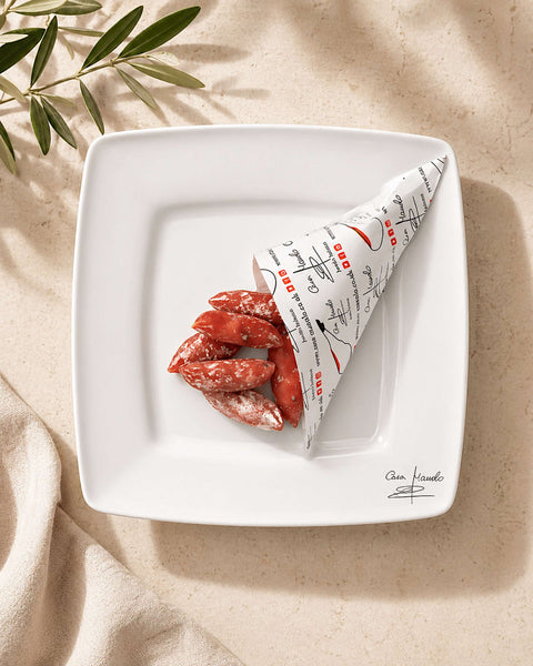 Mini Fuet Nibble-Sized from Casa Manolo, Spanish charcuterie ready for tapas boards and sharing