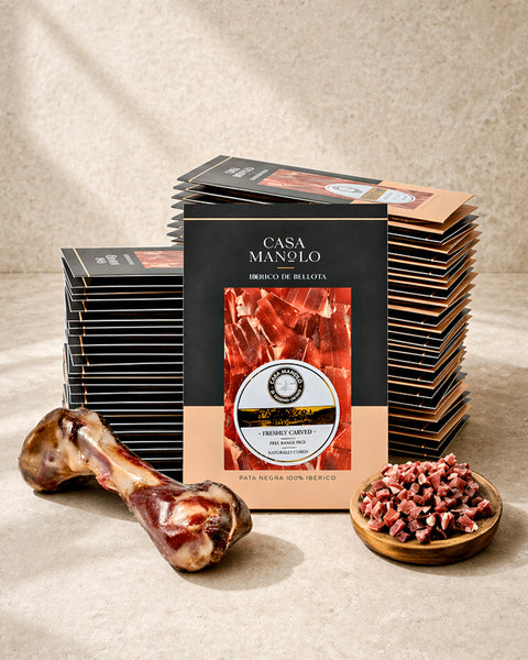 Pata Negra Master Hand Sliced Whole Leg Set · 35 Packs, Bone & Cubes