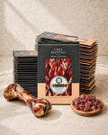 Pata Negra Master Hand Sliced Whole Leg Set - 35 Packs, Bone & Cubes from Casa Manolo, premium Spanish food gift set for hosting or gifting