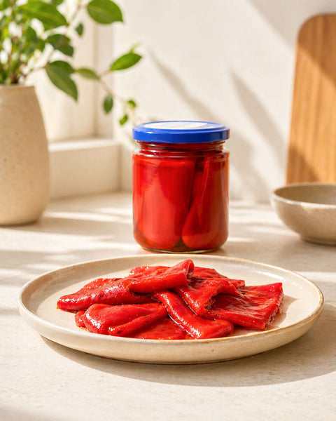 Piquillo Peppers from Casa Manolo, Spanish deli product for tapas boards or pairings
