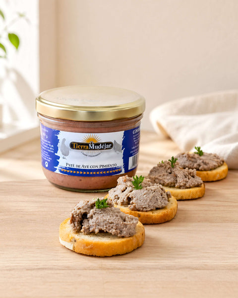 Poultry Pâté with Pepper from Casa Manolo, Spanish deli product for tapas boards or pairings