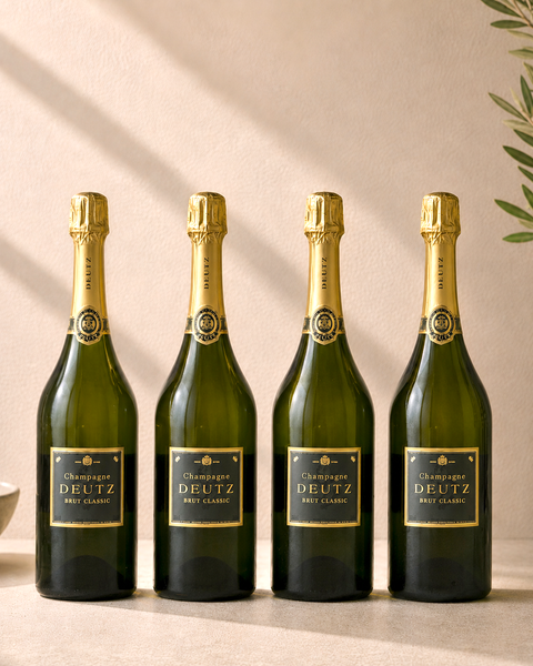 The Perfect Toast Collection featuring four Deutz Brut Champagne half-bottles