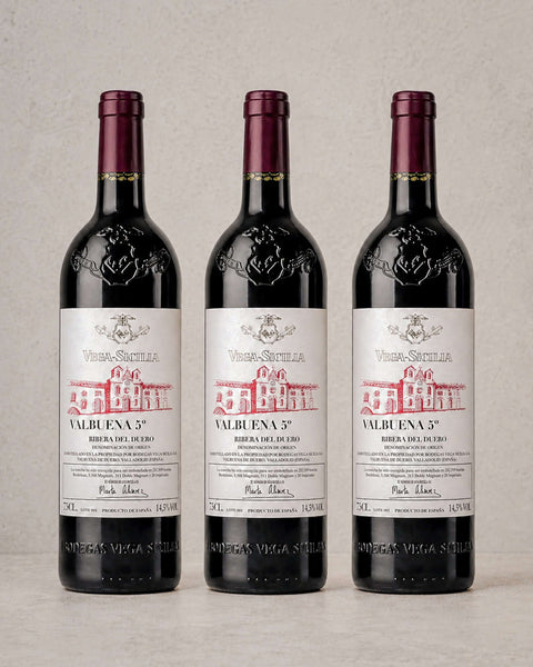 Valbuena 5°, Vega Sicilia - 3 Bottles (Ribera del Duero) from Casa Manolo, Spanish wine selection presented for gifting or pairing